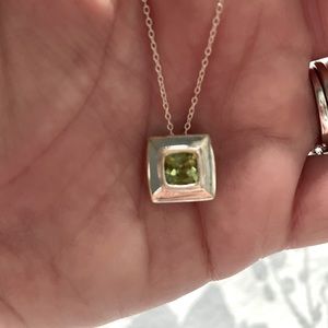 Genuine Peridot and Silver Necklace